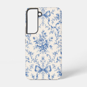 Blaue Rococo-Rosenband-Toile-Hülle Samsung Galaxy Hülle