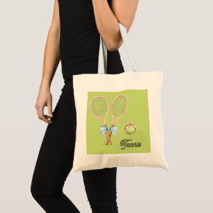 Blaue Rosa Bogen Tennisball Schläger Sport Tragetasche