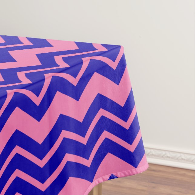 Blaue Rosa Chevron-Zickzack-Design  Tischdecke (Beispiel)