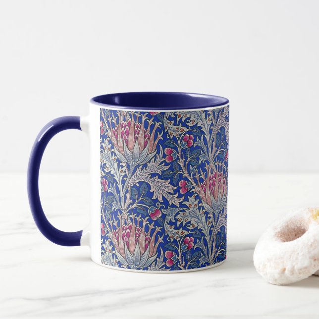 blaue rosa Distel Tasse (Mit Donut)