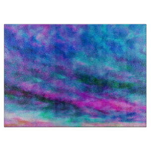 Blaue Rosa Lila Aquarell-Kunst abstrakt Schneidebrett