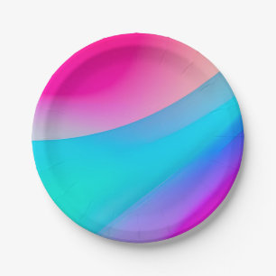 Blaue rosa Ombre-Wasserfarbe abstrakt pastell Pappteller