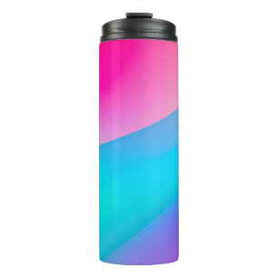 Blaue rosa Ombre-Wasserfarbe abstrakt pastell Thermosbecher