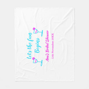 Blaue rosa Reben Glas Junggesellinnenabschied lass Fleecedecke