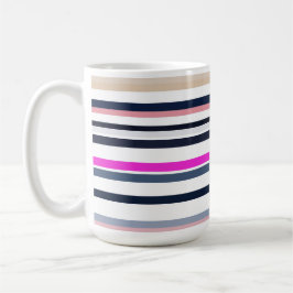 Blaue Rosa und Sandstreifen Kaffeetasse