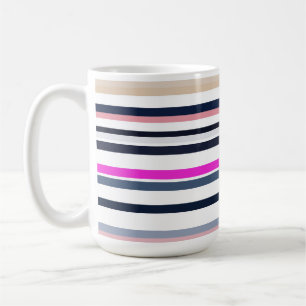 Blaue Rosa und Sandstreifen Kaffeetasse