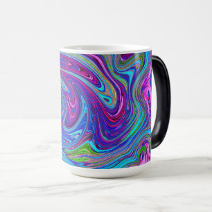 Blaue, rosa und violette groovige abstrakte Retro- Verwandlungstasse