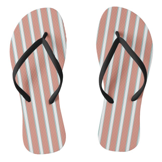 Blaue, rosa und weiße Streifen Flip Flops (Fußbett)
