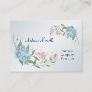 Blaue, rosa, weiße Blumenblüte Geschäfts-Karte Visitenkarte