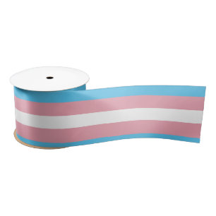 Blaue rosa weiße Streifen des Transgender-Stolz-  Satinband