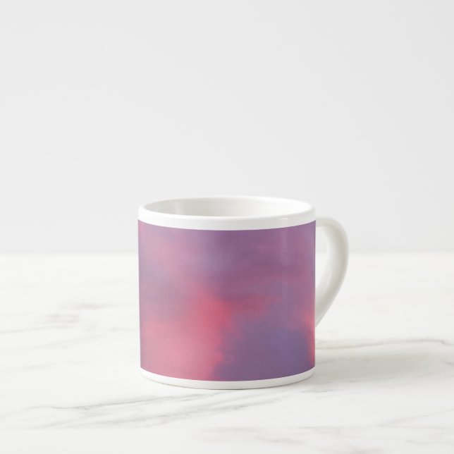 Blaue rosa Wolken Espressotasse (Vorderseite Rechts)