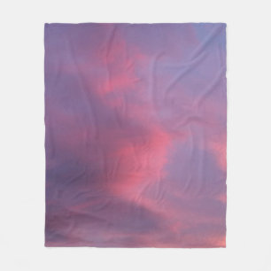 Blaue Rosa Wolken Fleecedecke