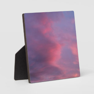 Blaue rosa Wolken Fotoplatte