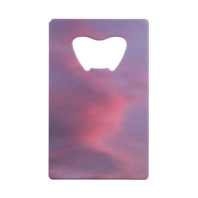 Blaue rosa Wolken Geldbeutel Flaschenöffner (Vorderseite)