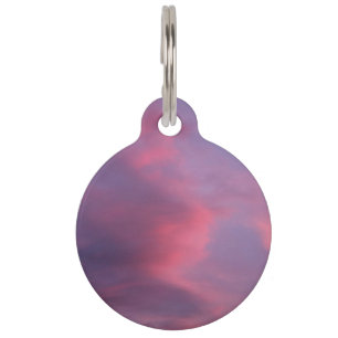 Blaue rosa Wolken Haustiermarke