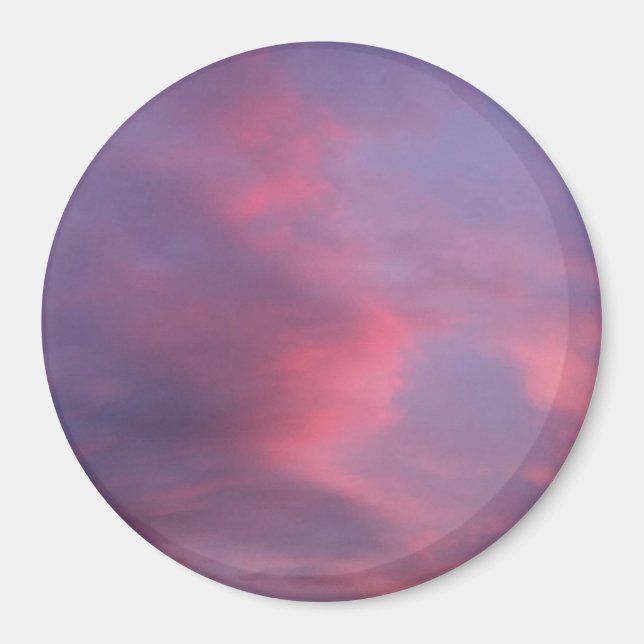 Blaue rosa Wolken Magnet (Vorne)