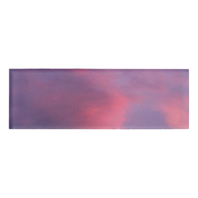Blaue rosa Wolken Namenschild (Vorderseite)