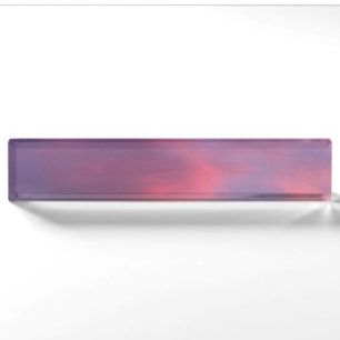 Blaue rosa Wolken Namensplakette