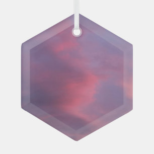 Blaue rosa Wolken Ornament Aus Glas