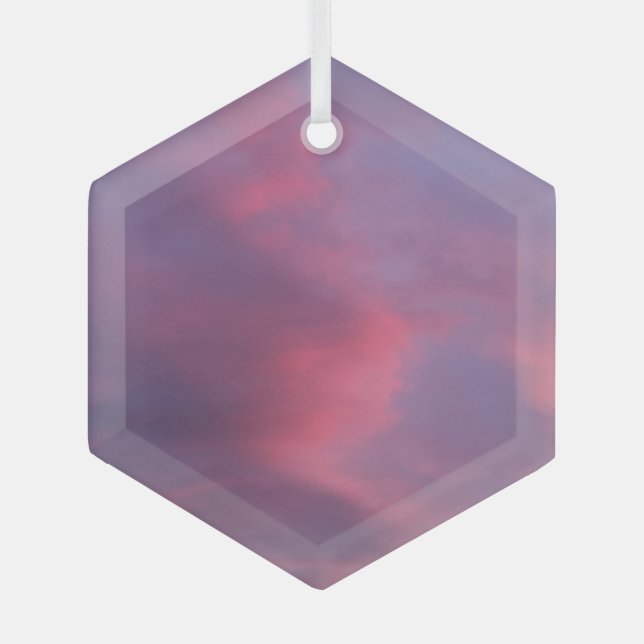 Blaue rosa Wolken Ornament Aus Glas (Vorderseite)