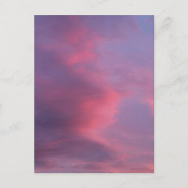 Blaue rosa Wolken Postkarte (Vorderseite)