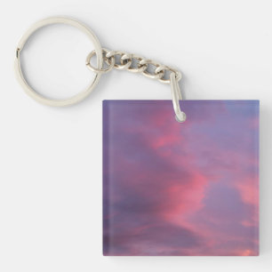 Blaue rosa Wolken Schlüsselanhänger