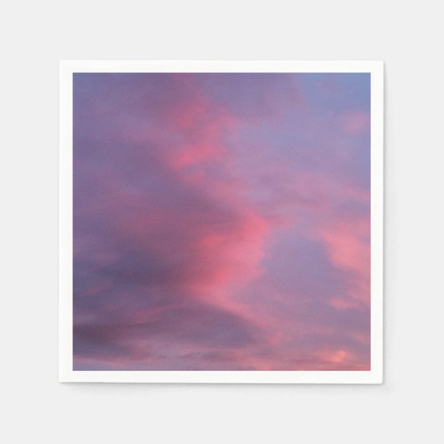Blaue rosa Wolken Serviette (Vorderseite)