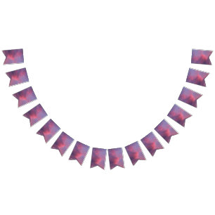 Blaue rosa Wolken Wimpelkette