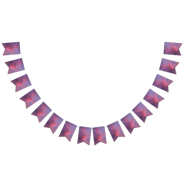 Blaue rosa Wolken Wimpelkette (Alle)