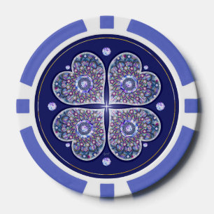 blaue Rosace Pokerchips