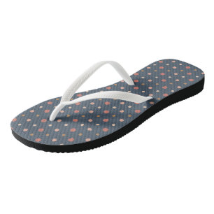 Blaue, rosafarbene und goldene Punkte Flip Flops