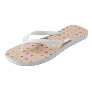 Blaue, rosafarbene und goldene Punkte Flip Flops