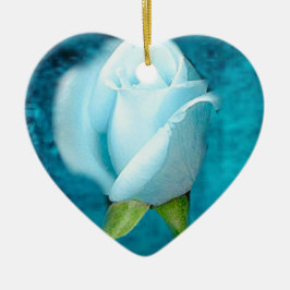 Blaue Rose Aquamarine Keramik Ornament