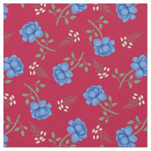 Blaue Rose auf Red Calico