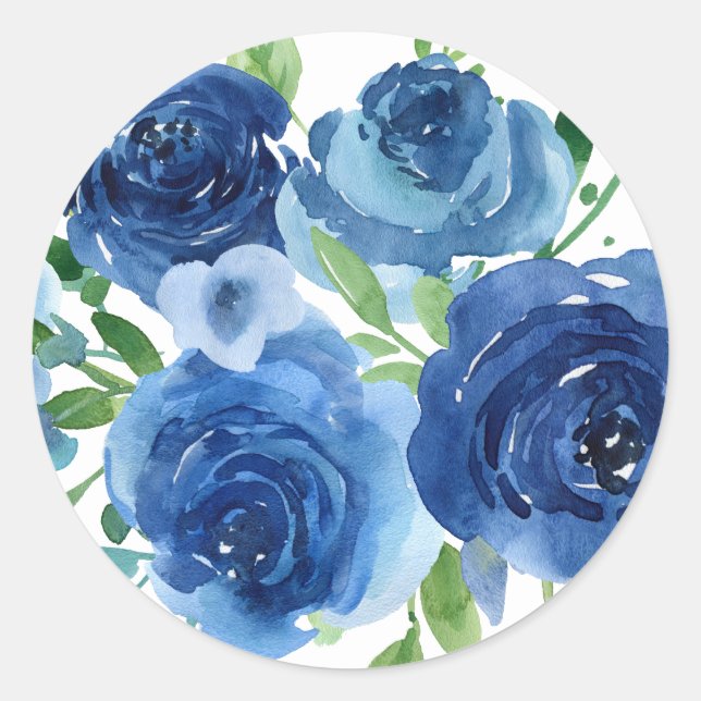 Blaue Rose Aufkleber (Vorderseite)