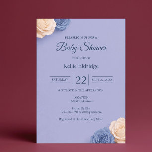 Blaue Rose Baby Shower Einladung