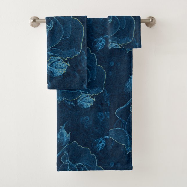 Blaue Rose Badhandtuch Set (Insitu)