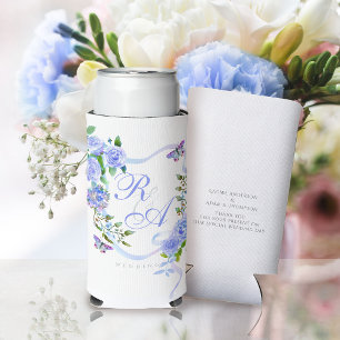 Blaue Rose-Band-Monogramm-Dosenkühler Selters Dosenkühler