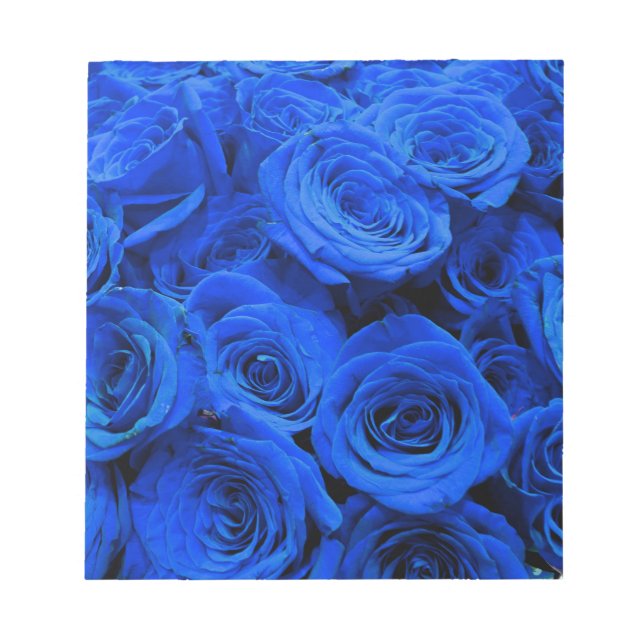 Blaue Rose, blaue Blumen Notizblock (Vorderseite)