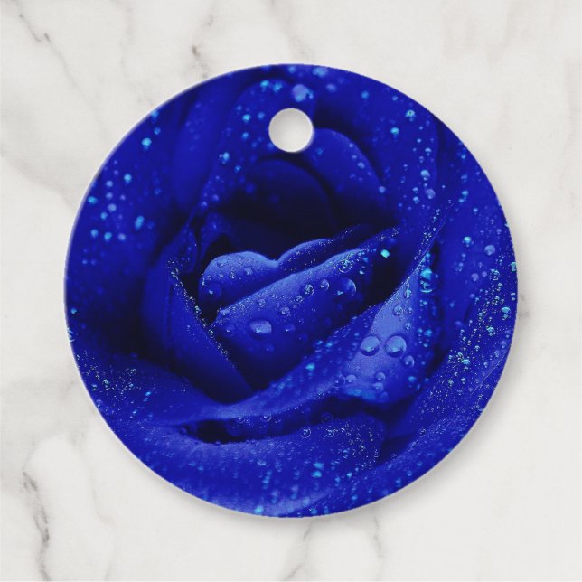 Blaue Rose Blume Geschenkanhänger (Vorderseite)