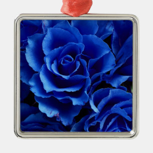 Blaue Rose Blume Pflanze Romantik Ornament Aus Metall