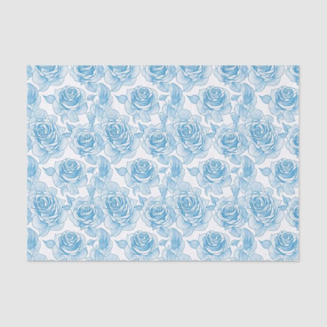 Blaue Rose Blume Seidenpapier (Vorderseite)
