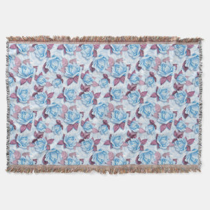 Blaue Rose. Blumenmuster Decke