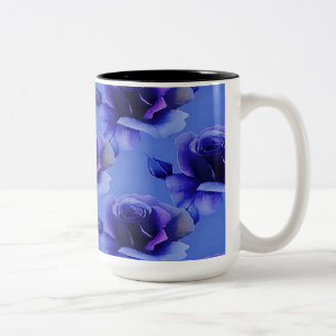 Blaue Rose Blumenmuster Kaffeemaschine Tasse