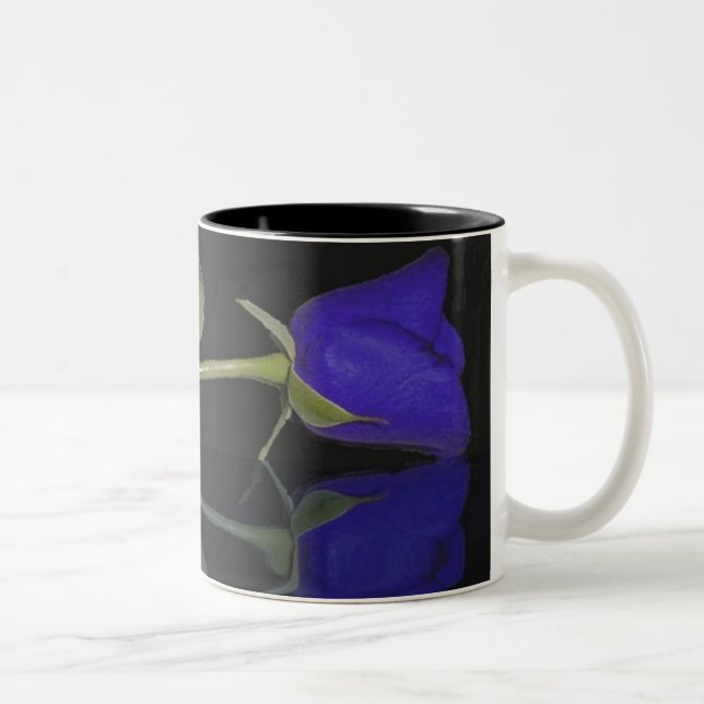 Blaue Rose Blumenmuster Tasse (Rechts)