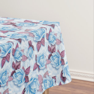 Blaue Rose. Blumenmuster Tischdecke