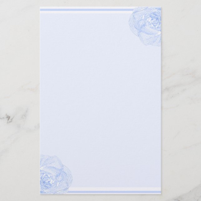 Blaue Rose Briefpapier (Vorderseite)
