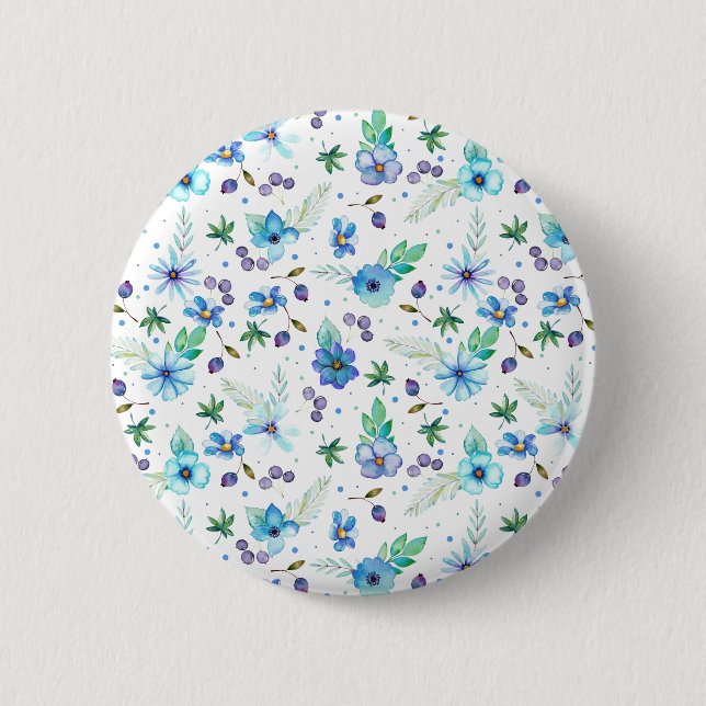 Blaue Rose Button (Vorderseite)