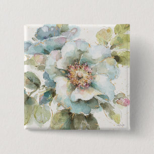 Blaue Rose Button