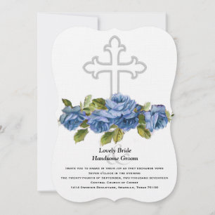 Blaue Rose Christliche Hochzeit Einladung